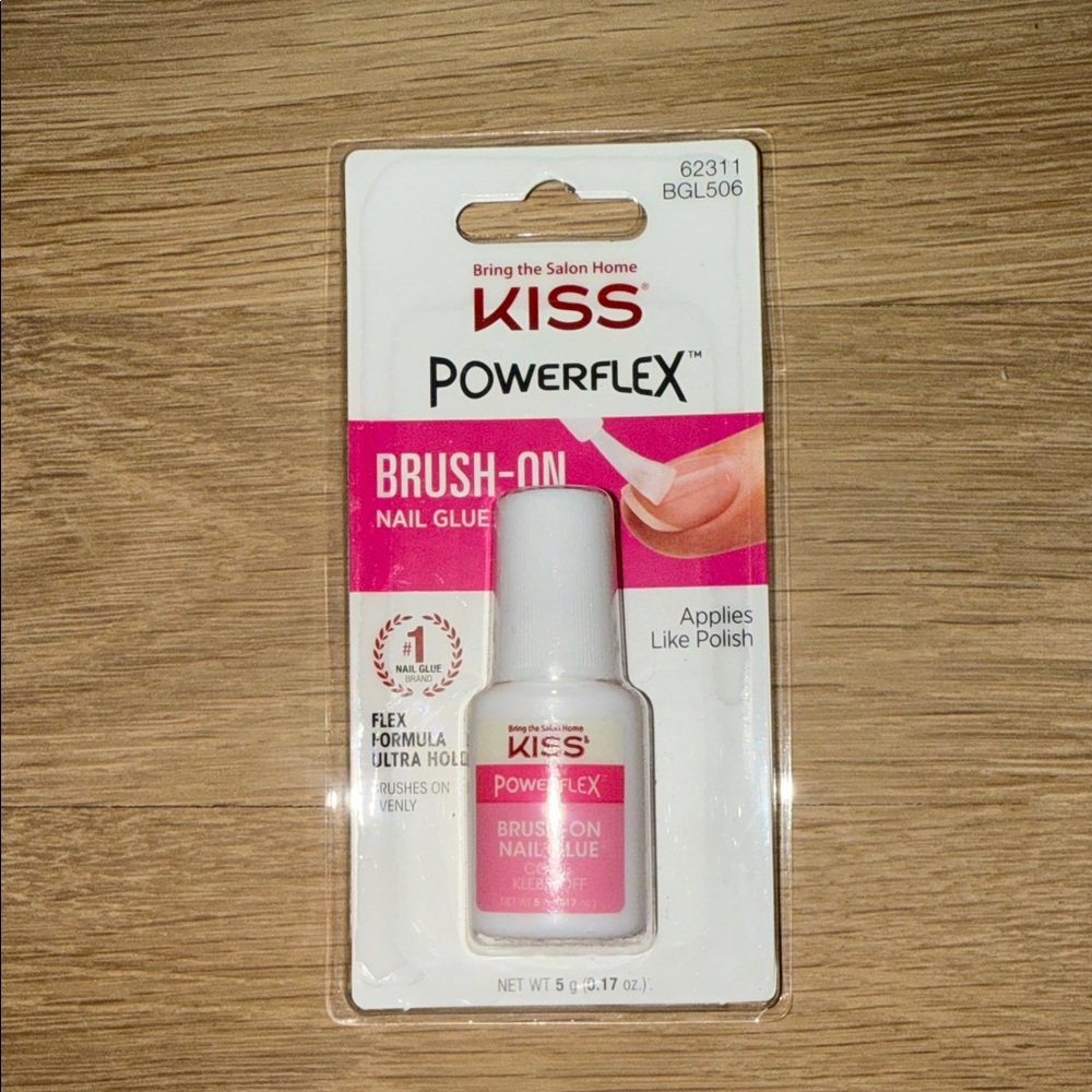 KISS PowerFlex Brush-On Nail Glue - Pink & White
